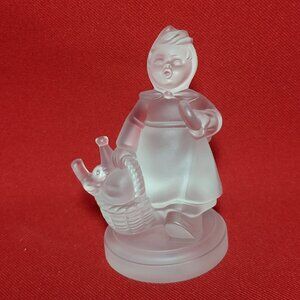 Goebel Crystal Frosted Glass Hummel Girl Figurine 1990